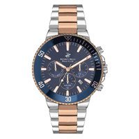 Beverly Hills Polo Club BP3247X590 Takvimli 45 mm Gri-Rose Gold Çelik Kordon Analog Kol Saati