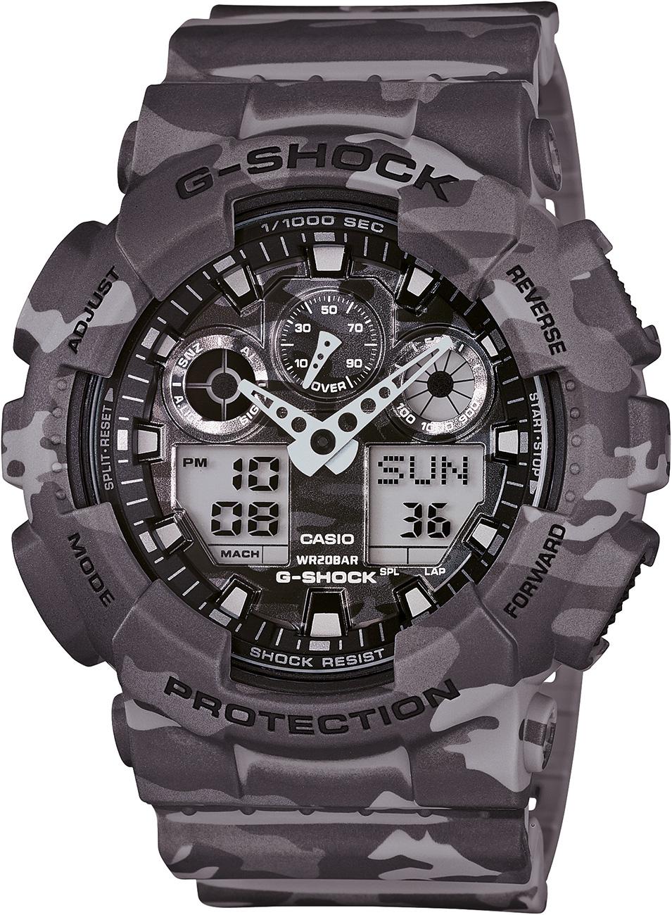 Casio GA-100CM-8ADR Takvimli 51.2 mm Gri Silikon Kordon Analog Erkek Kol Saati