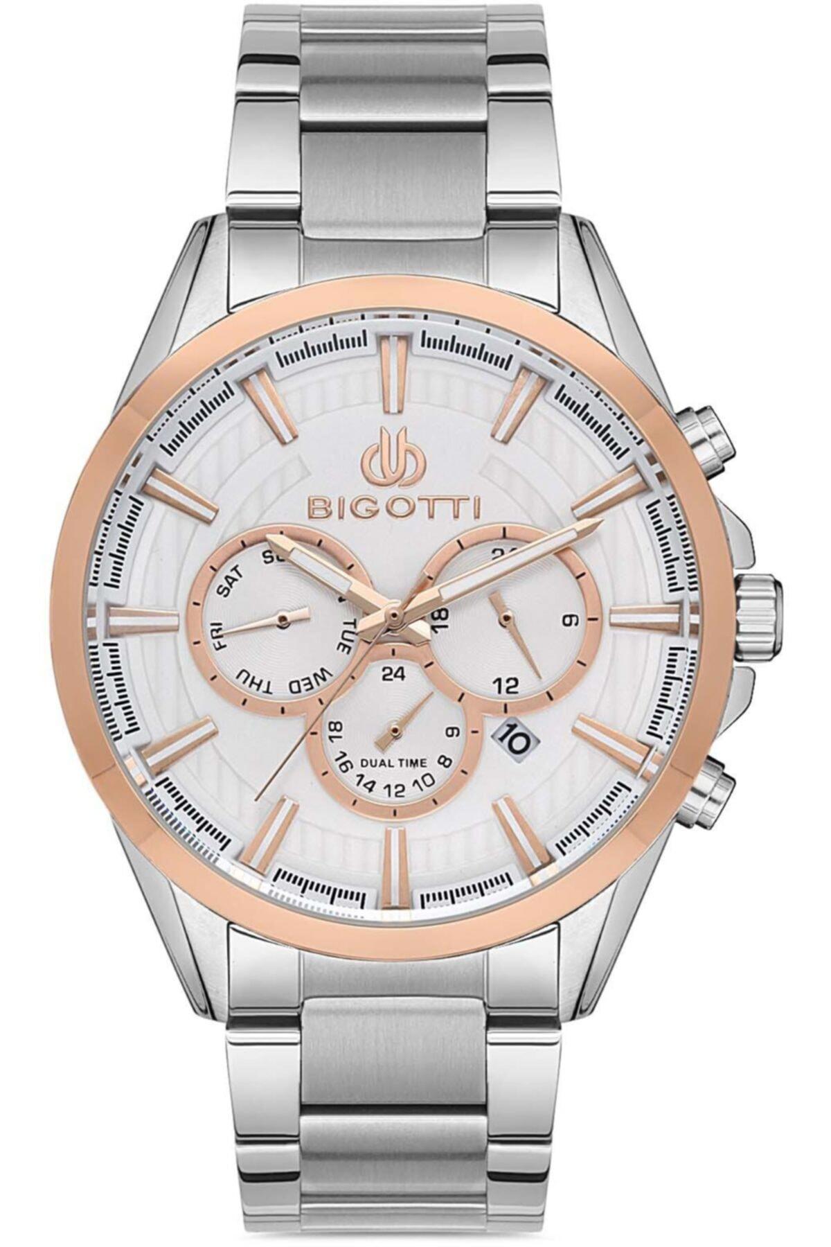 Bigotti BG.1.10204.4 Takvimli 45 mm Çelik Kordon Analog Erkek Kol Saati