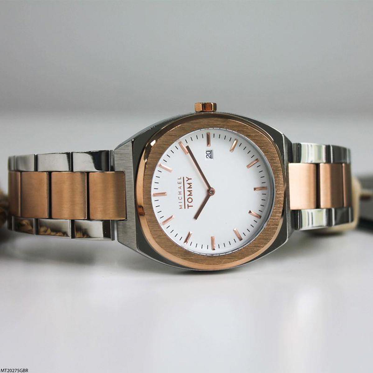 Michael Tommy MT20275GBR Takvimli 40 mm Altın-Çelik Kordon Analog Erkek Kol Saati