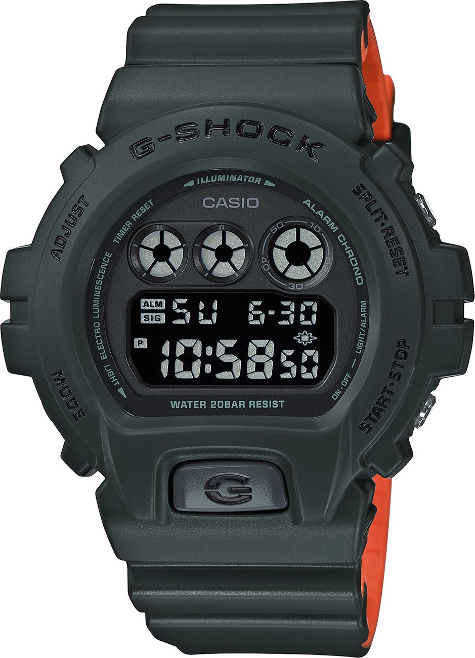 Casio DW-6900LU-3D Takvimli 50 mm Siyah Silikon Kordon Dijital Kol Saati