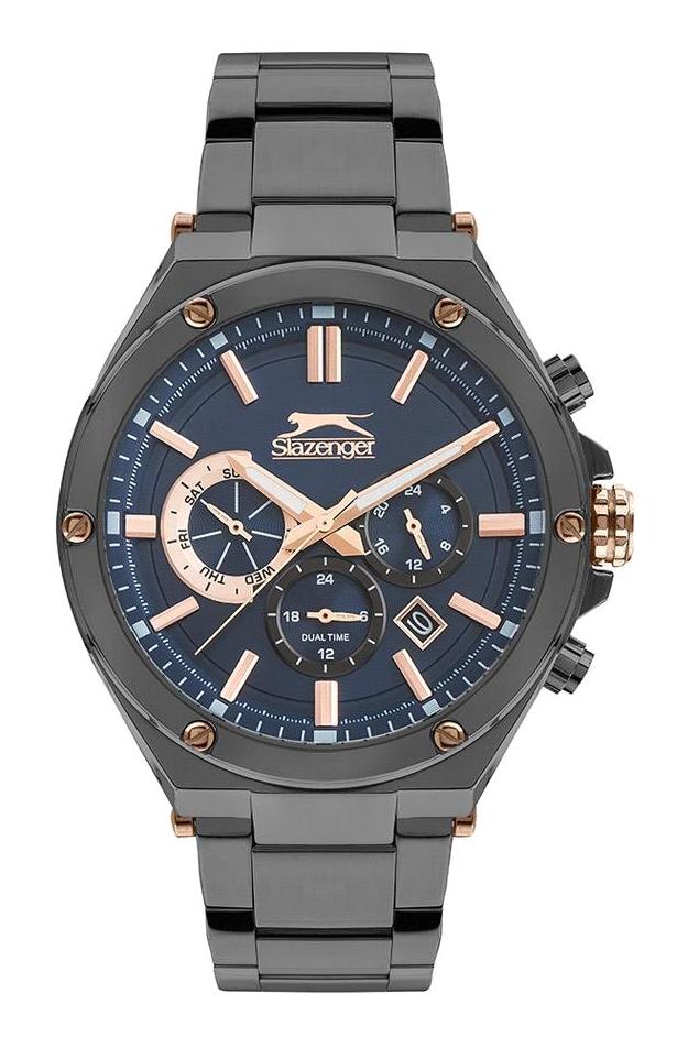 Slazenger SL.09.1895.2.05 Takvimli 44 mm Siyah Metal Kordon Analog Erkek Kol Saati