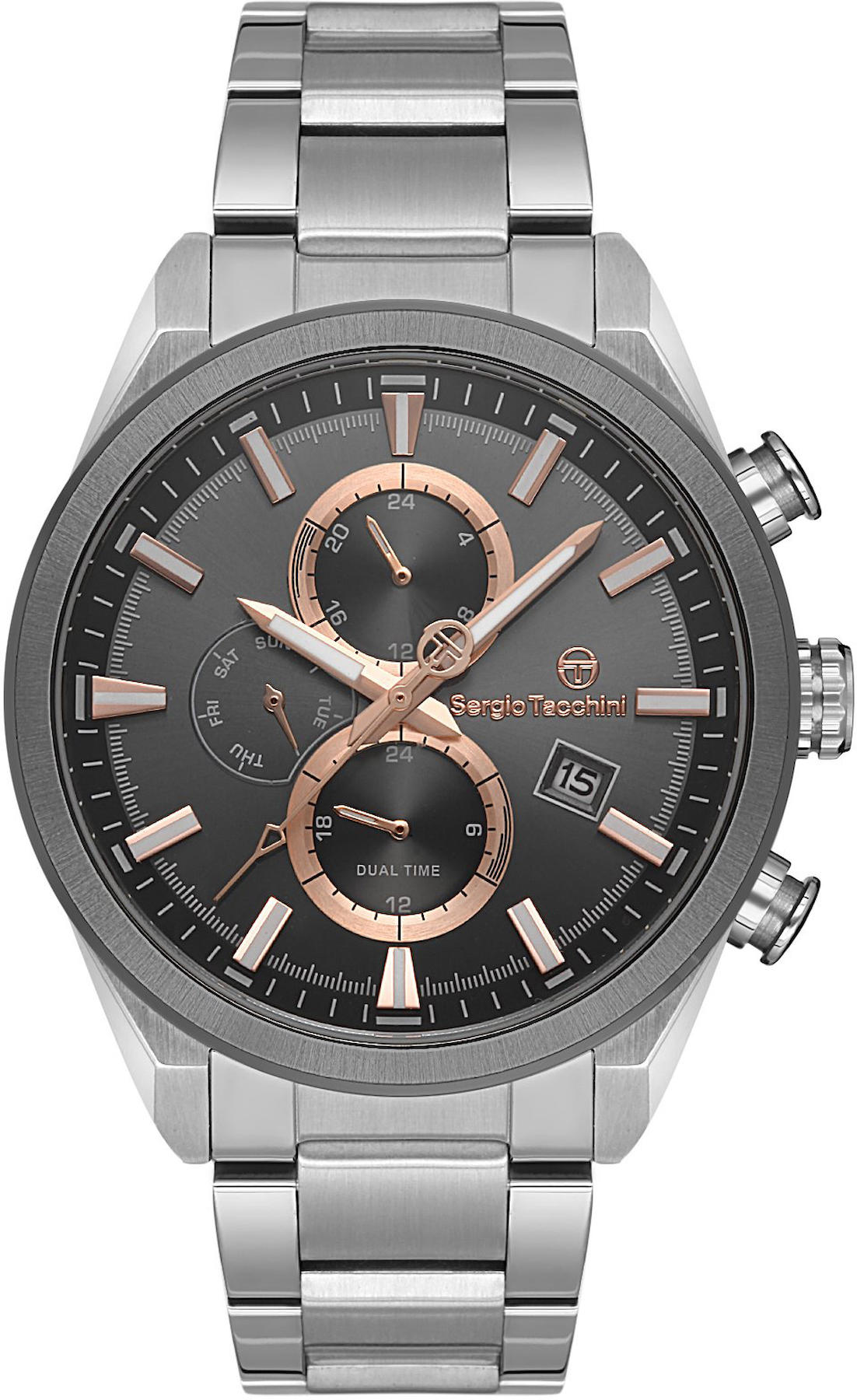 Sergio Tacchini ST.1.10379.4 Takvimli 43 mm Çelik Kordon Analog Kol Saati