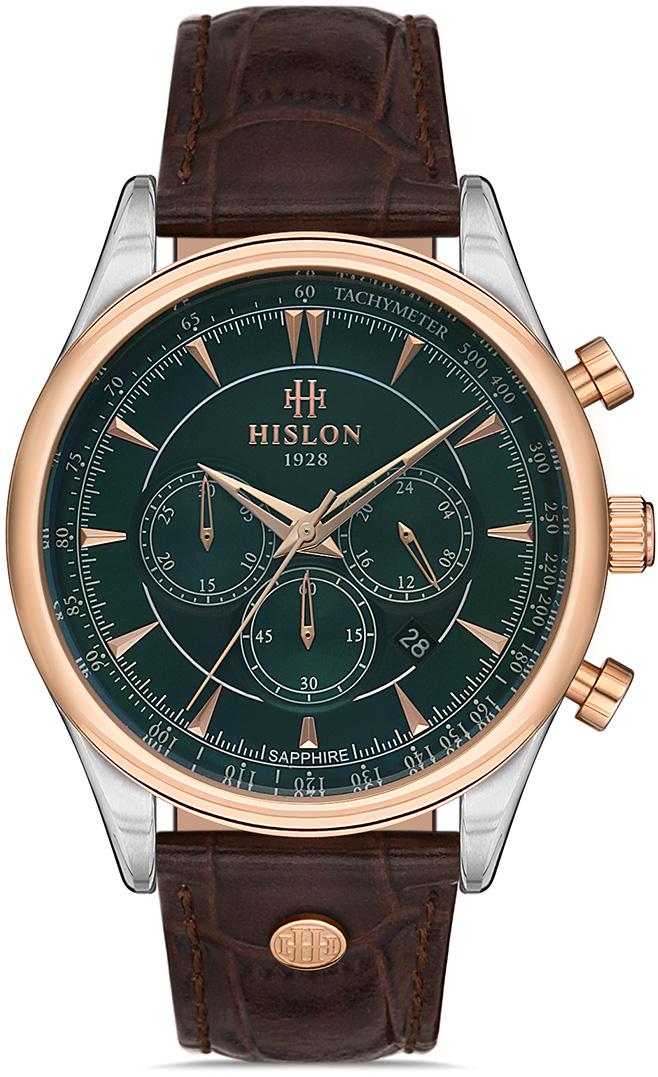 Hislon MS101R-15KR Pusulalı Takvimli 44 mm Kahverengi Deri Kordon Analog Erkek Kol Saati