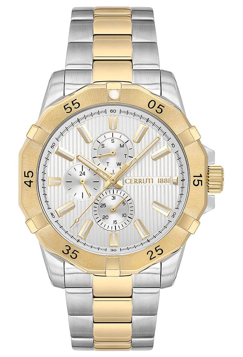 Cerruti 1881 CIWGK0019406 Takvimli 44 mm Altın-Çelik Kordon Analog Erkek Kol Saati