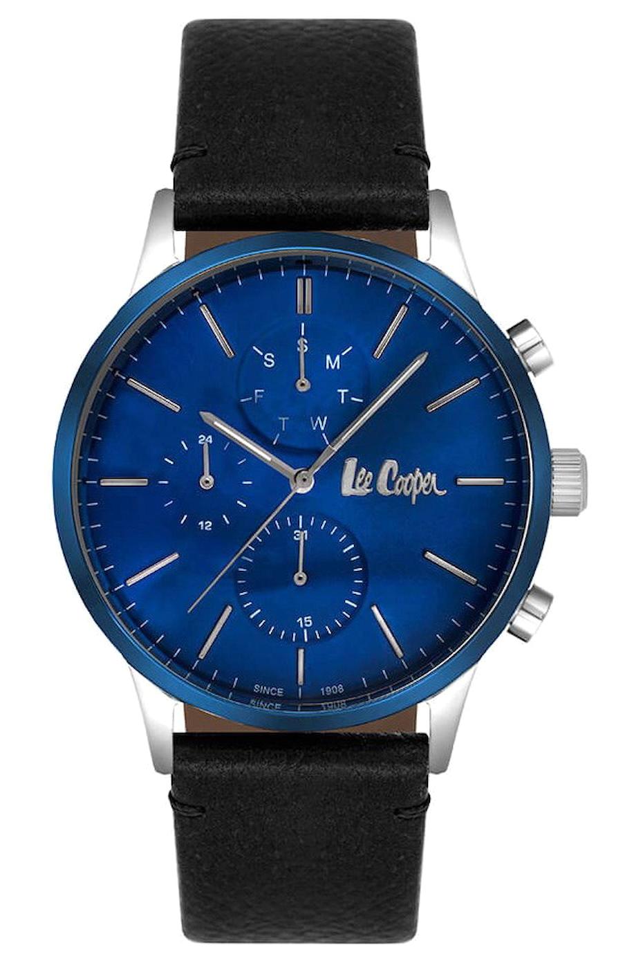 Lee Cooper LC06902.399 Takvimli Siyah Deri Kordon Analog Kol Saati