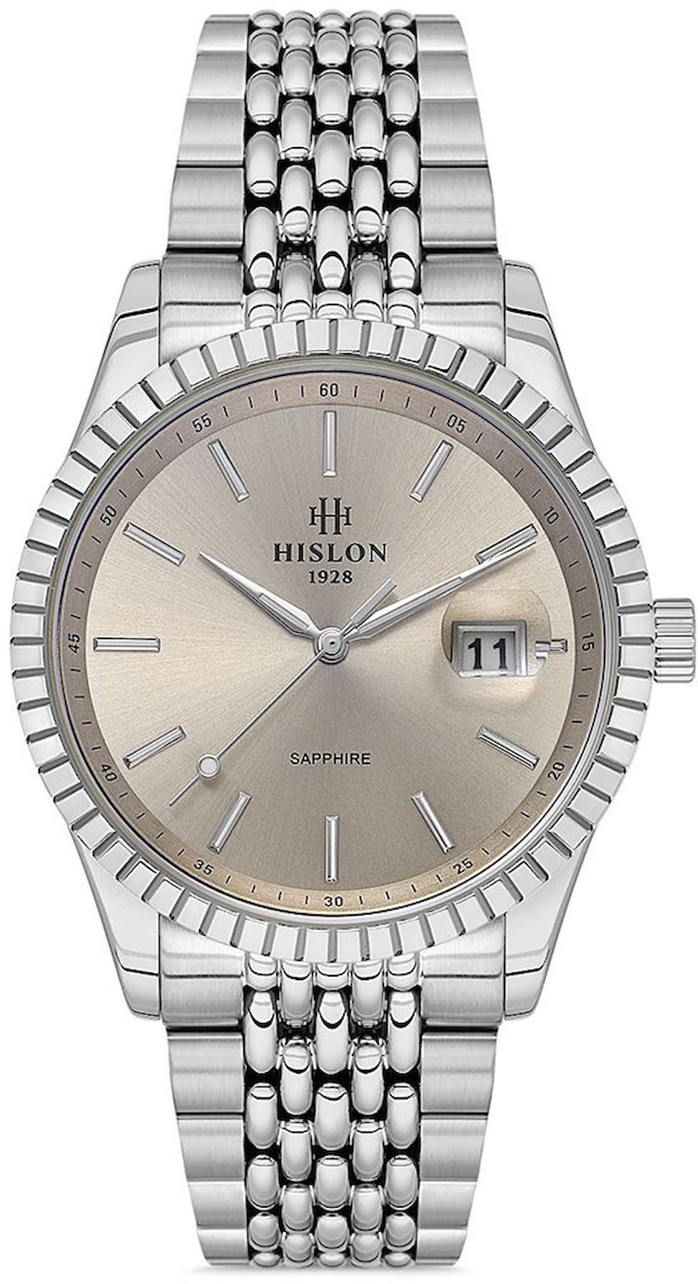 Hislon CL145S-03SS Takvimli 41 mm Çelik Kordon Analog Kol Saati