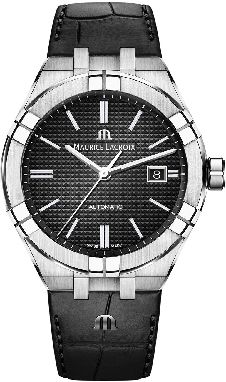 Maurice Lacroix ML-AI6008SS001330-1 Takvimli 42 mm Siyah Deri Kordon Analog Erkek Kol Saati