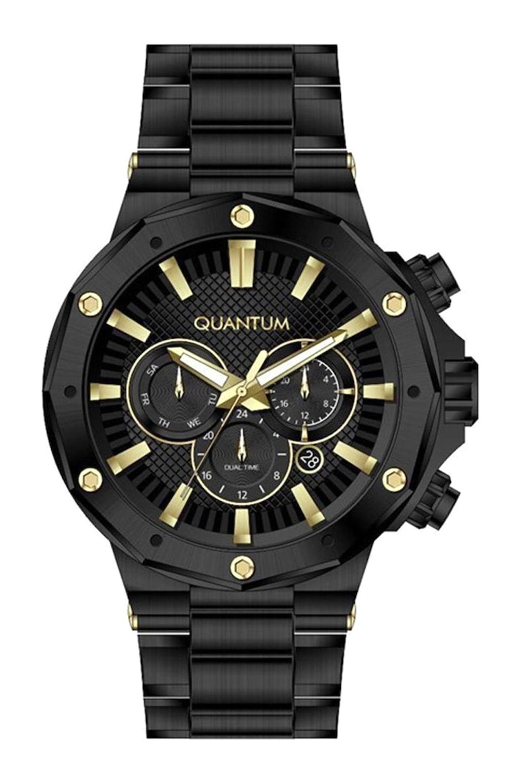 Quantum PWG1028.650 Takvimli 42 mm Siyah Çelik Kordon Analog Erkek Kol Saati