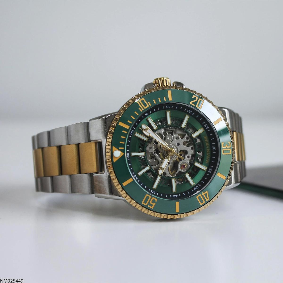 Navimarine NM025449 43 mm Altın-Çelik Kordon Analog Erkek Kol Saati