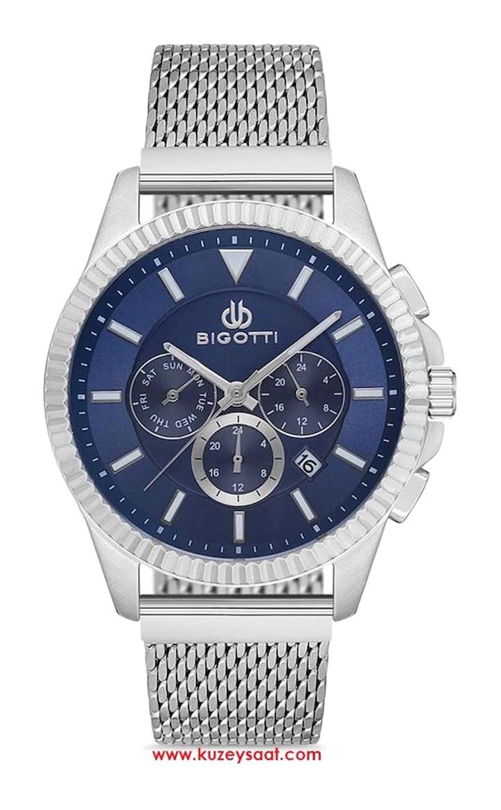 Bigotti BG.1.10122.3 Takvimli 44 mm Çelik Kordon Analog Erkek Kol Saati