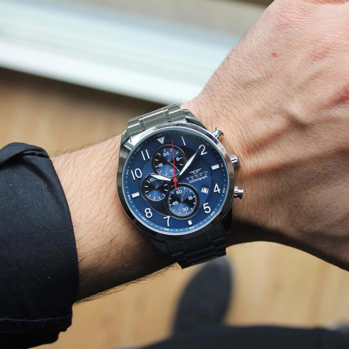 Ferro FM31454A3 Takvimli 45 mm Çelik Kordon Analog Erkek Kol Saati