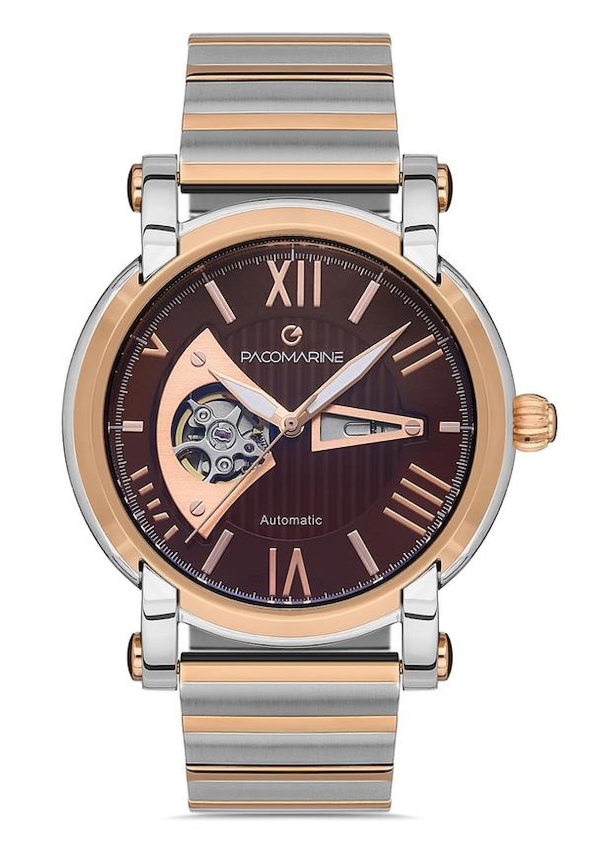 Pacomarine PM.61230.05 44 mm Çok Renkli Çelik Kordon Analog Erkek Kol Saati