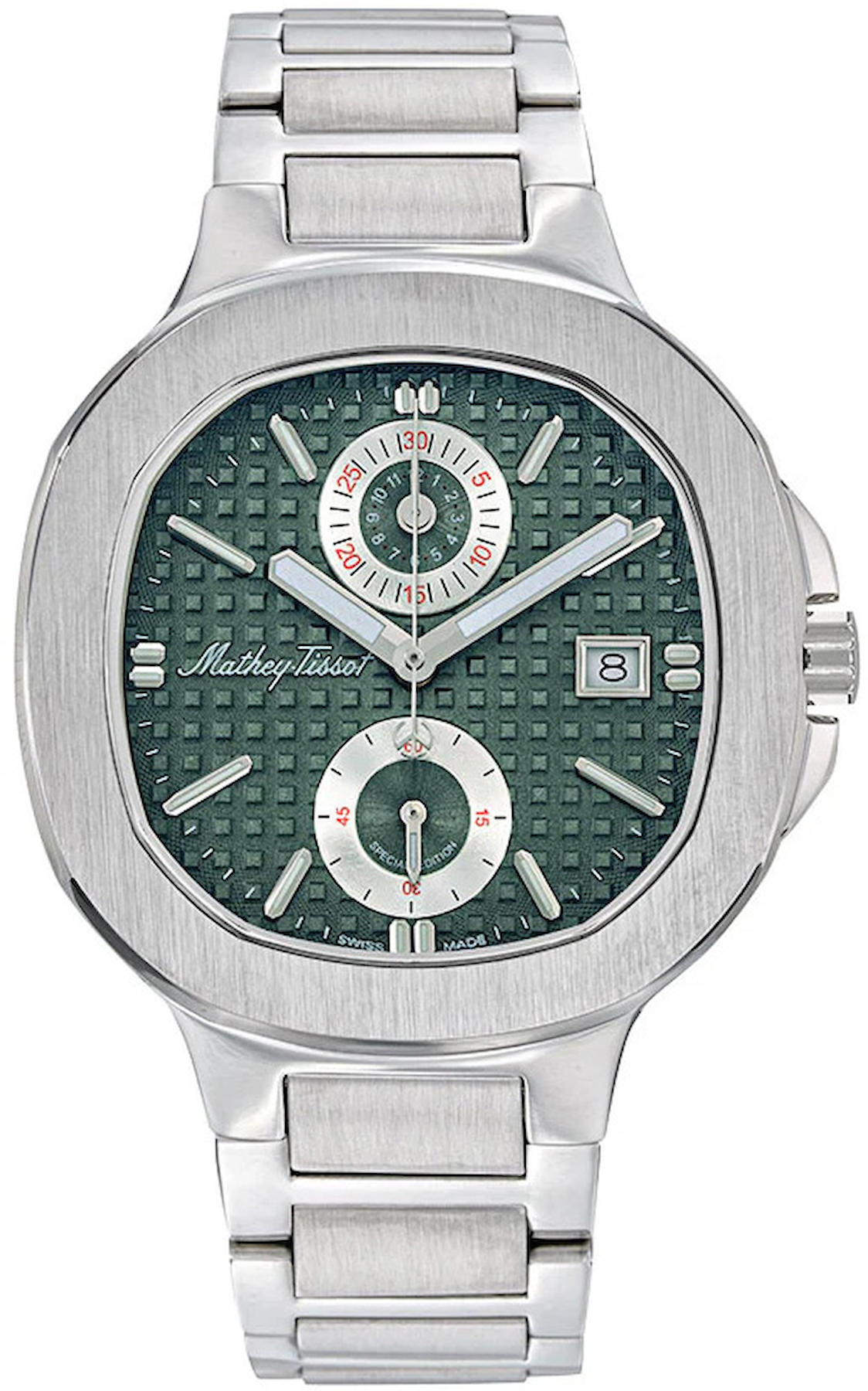 Mathey-Tissot H152CHAV Takvimli 42 mm Çelik Kordon Analog Kol Saati