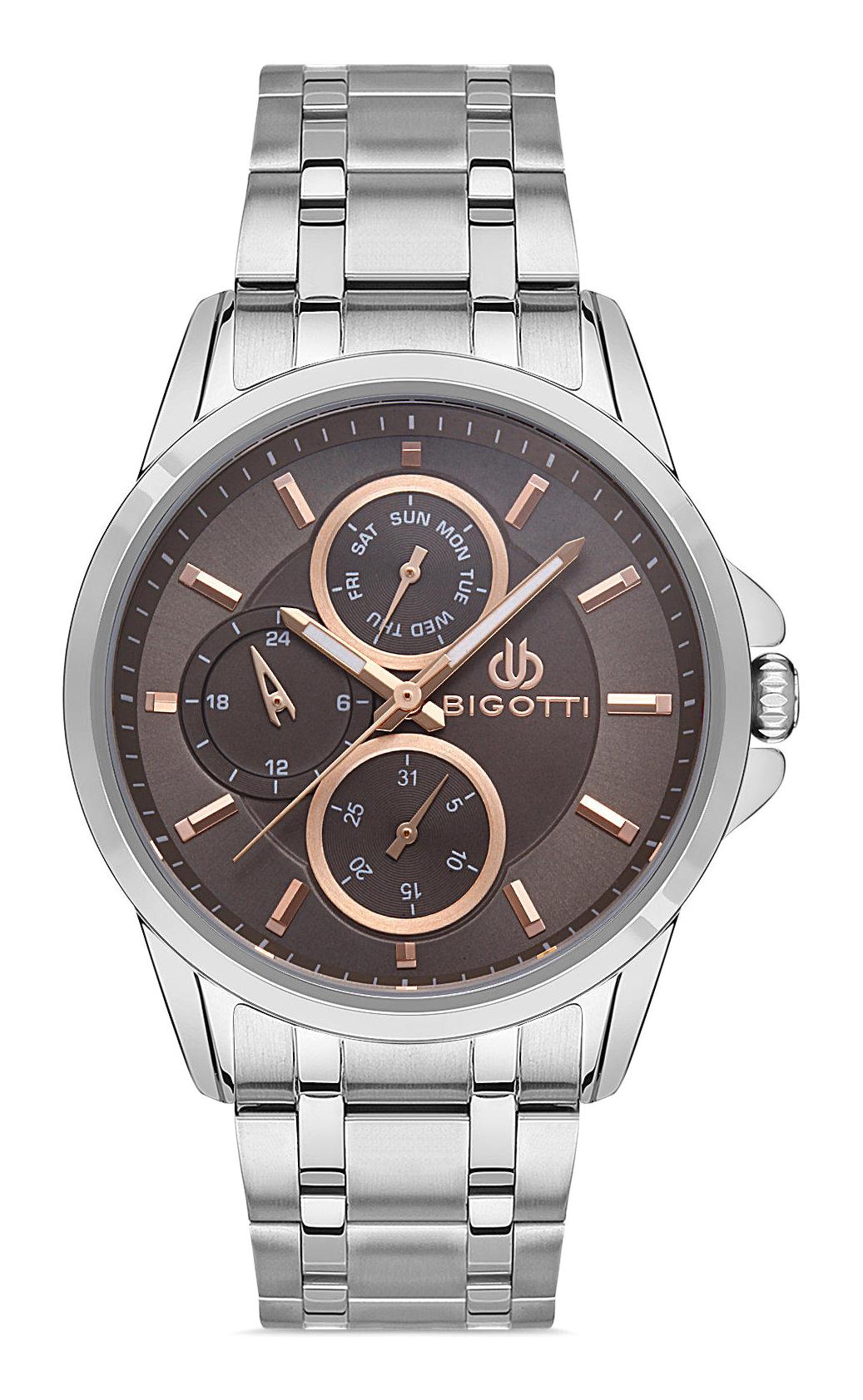 Bigotti BG.1.10427.1 Takvimli 44 mm Çelik Kordon Analog Erkek Kol Saati