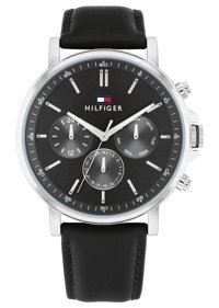 Tommy Hilfiger TH1710586 Takvimli 44 mm Siyah Deri Kordon Analog Erkek Kol Saati