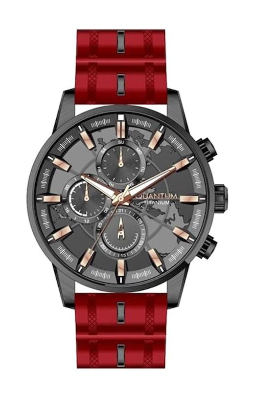 Quantum TTG1037.068N 50 mm Kırmızı Çelik Kordon Analog Erkek Kol Saati