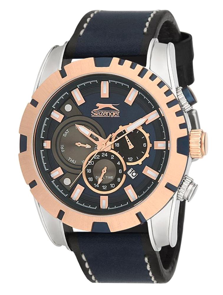 Slazenger SL.01.1164.2.01 Takvimli 41 mm Siyah Deri Kordon Analog Erkek Kol Saati