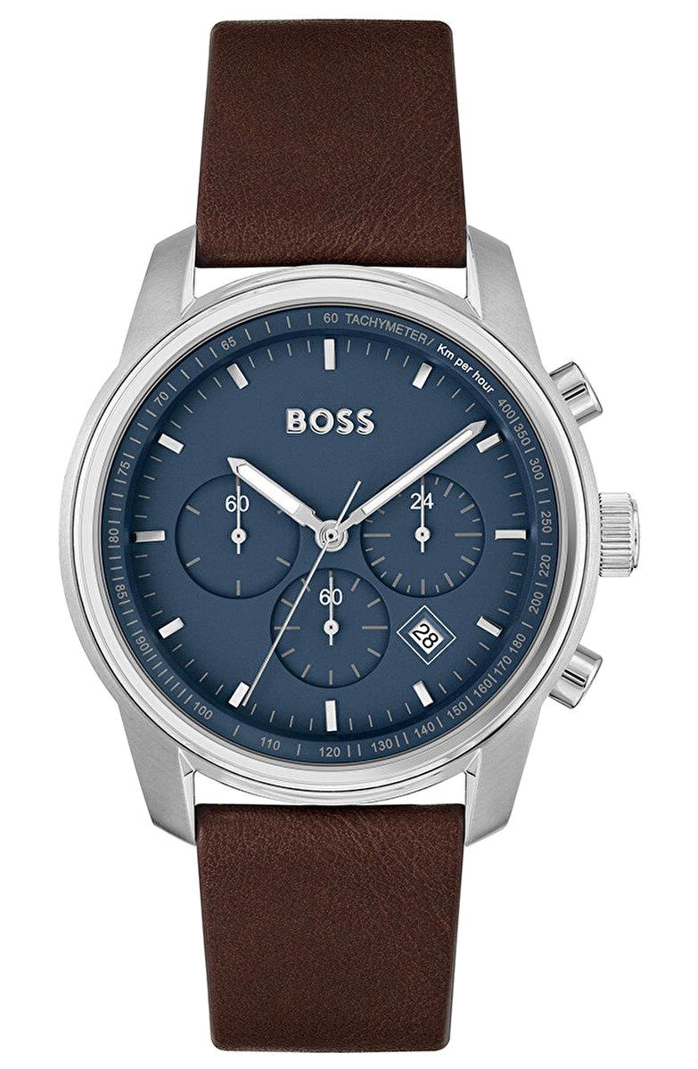 Hugo Boss HB1514002 42 mm Kahverengi Deri Kordon Analog Erkek Kol Saati