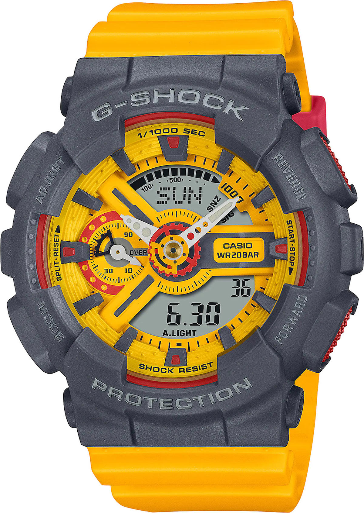 Casio GMA-S110Y-9A Takvimli Turuncu Silikon Kordon Analog Kol Saati