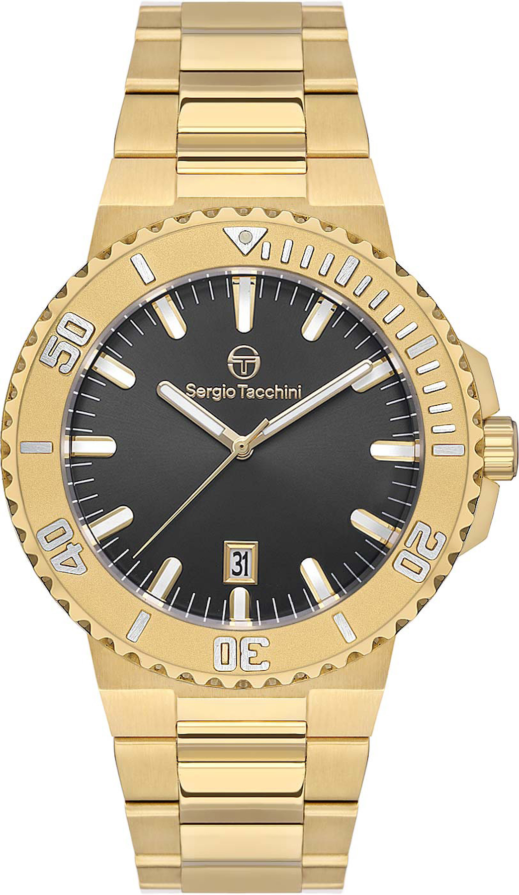 Sergio Tacchini ST.1.10415.4 Takvimli 44 mm Altın Çelik Kordon Analog Kol Saati