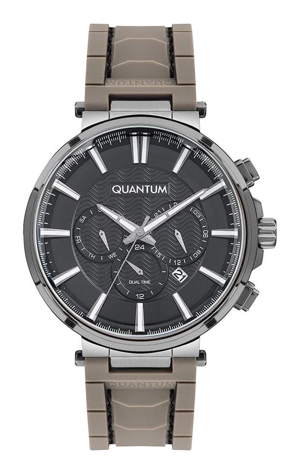 Quantum PWG946.055 Takvimli 45 mm Bej Silikon Kordon Analog Erkek Kol Saati