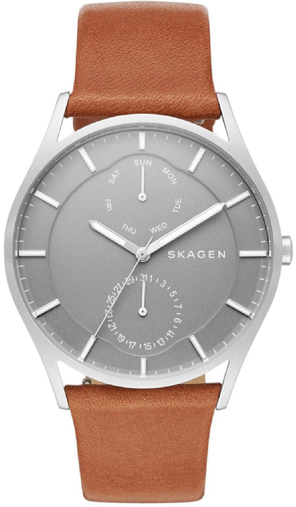 Skagen SKW6264 Takvimli 40 mm Kahverengi Deri Kordon Analog Kol Saati