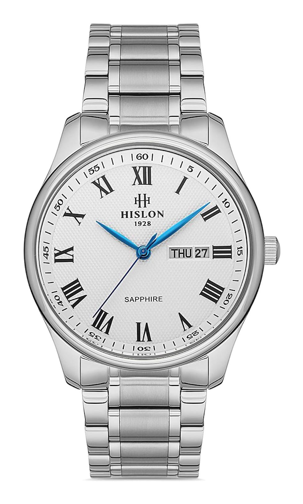 Hislon CL113S-02SS Takvimli 42 mm Çelik Kordon Analog Erkek Kol Saati