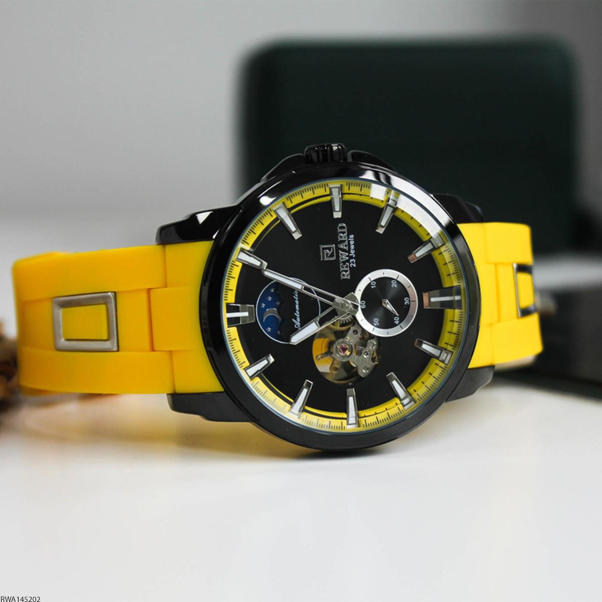 Reward RWA145202 48 mm Sarı Silikon Kordon Analog Erkek Kol Saati