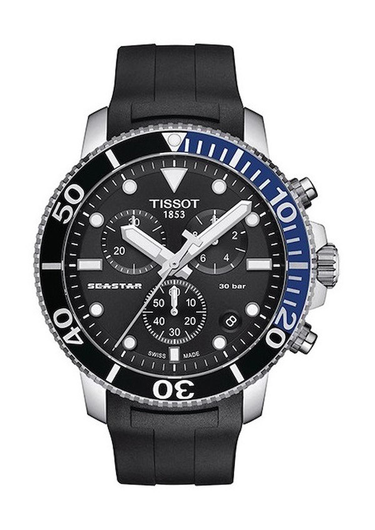 Tissot T1204171705102 Takvimli 44 mm Siyah Silikon Kordon Analog Erkek Kol Saati