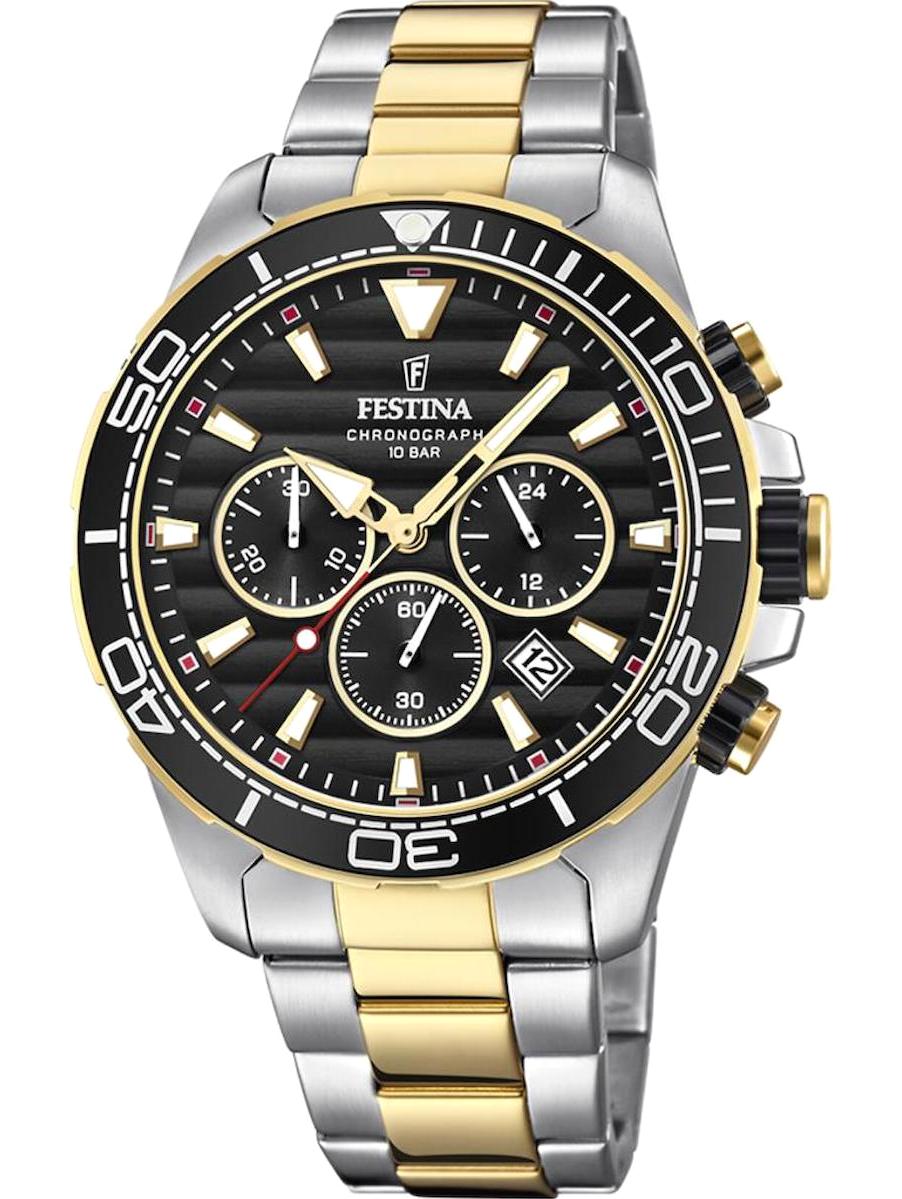 Festina F20363/3 Takvimli 44 mm Altın-Çelik Kordon Analog Erkek Kol Saati