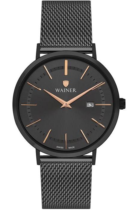 Wainer WA.11110-C Takvimli 41 mm Füme Çelik Kordon Analog Kol Saati