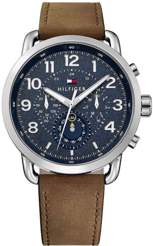 Tommy Hilfiger TH1791424 Takvimli 44 mm Kahverengi Deri Kordon Analog Erkek Kol Saati