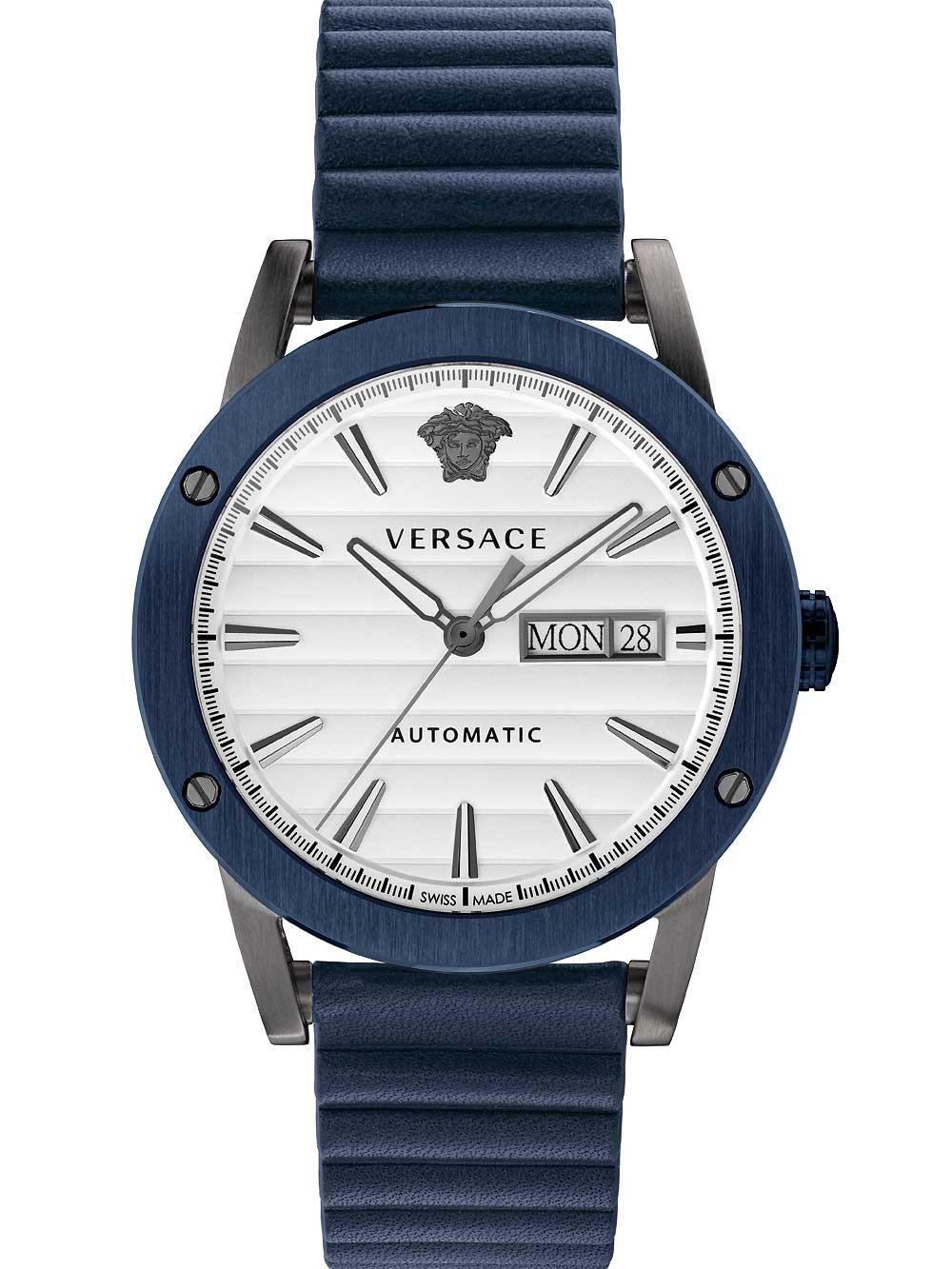 Versace VRSCVEDX00319 Takvimli 42 mm Lacivert Deri Kordon Analog Erkek Kol Saati