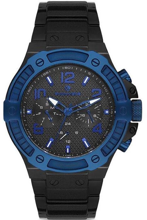 Pacomarine PM.51193.01 Takvimli 42 mm Siyah Çelik Kordon Analog Kol Saati