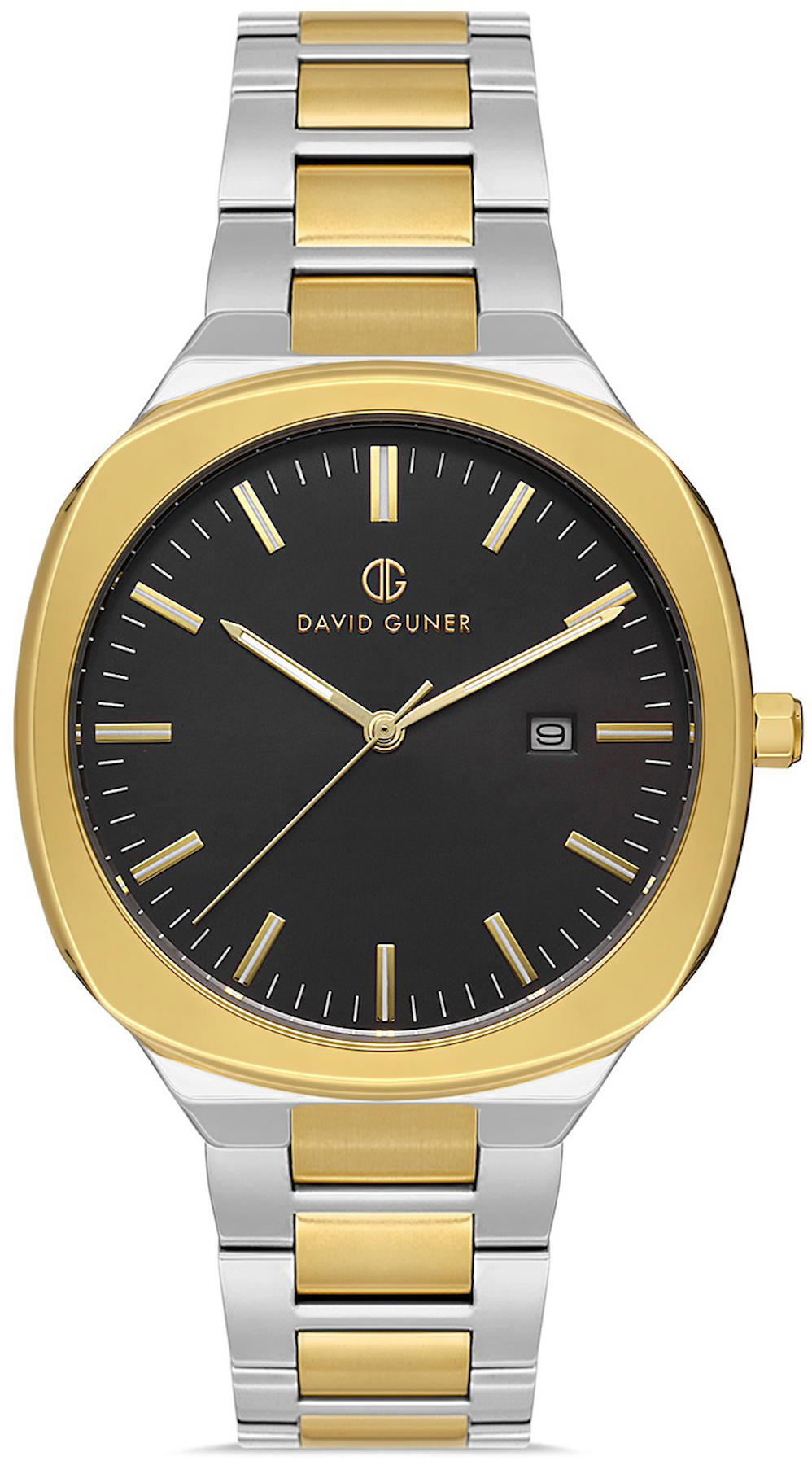 David Guner DG-8413GA-D2 Takvimli 42 mm Altın-Çelik Kordon Analog Kol Saati