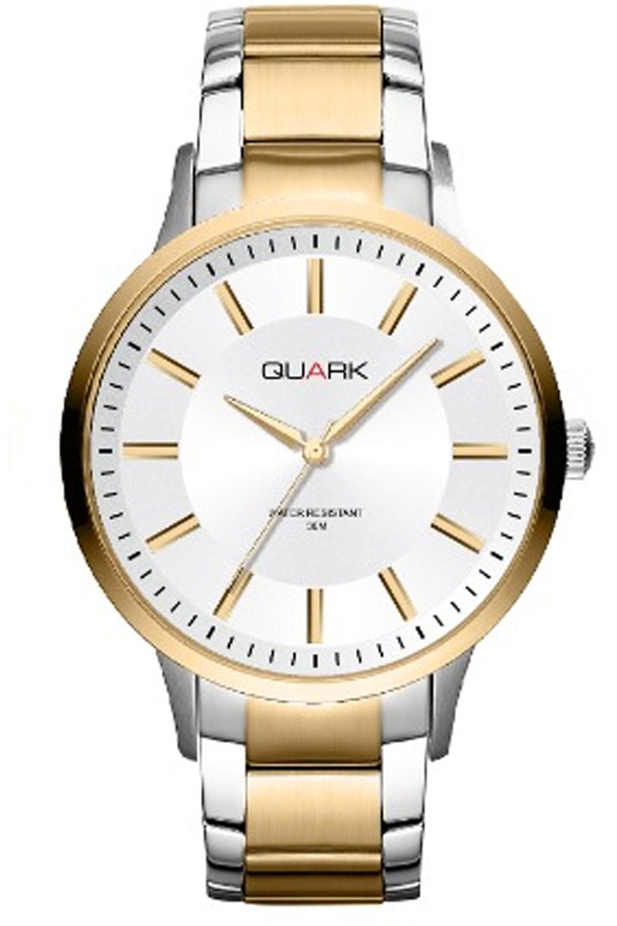 Quark QC-510SG-7A 34 mm Altın-Çelik Kordon Analog Erkek Kol Saati