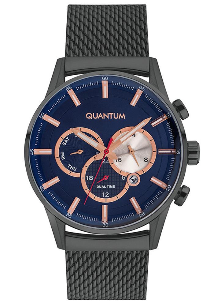 Quantum ADG694.090 Takvimli 46 mm Antrasit Metal Kordon Analog Erkek Kol Saati