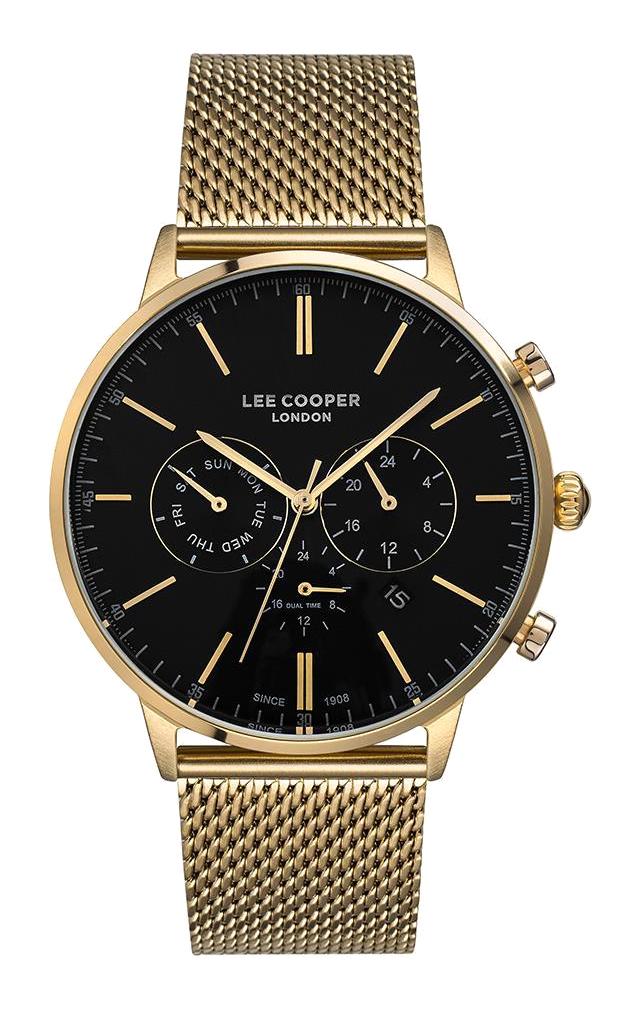 Lee Cooper 7199 150 Takvimli 45 mm Altın Çelik Kordon Analog Erkek Kol Saati