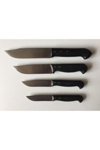 mobilreyon Mutfak Bıçağı Seti-plastik Siyah Saplı Maraş Üzüm Bıçakları - Boy 18-20-24-28 Cm - 4 Adet