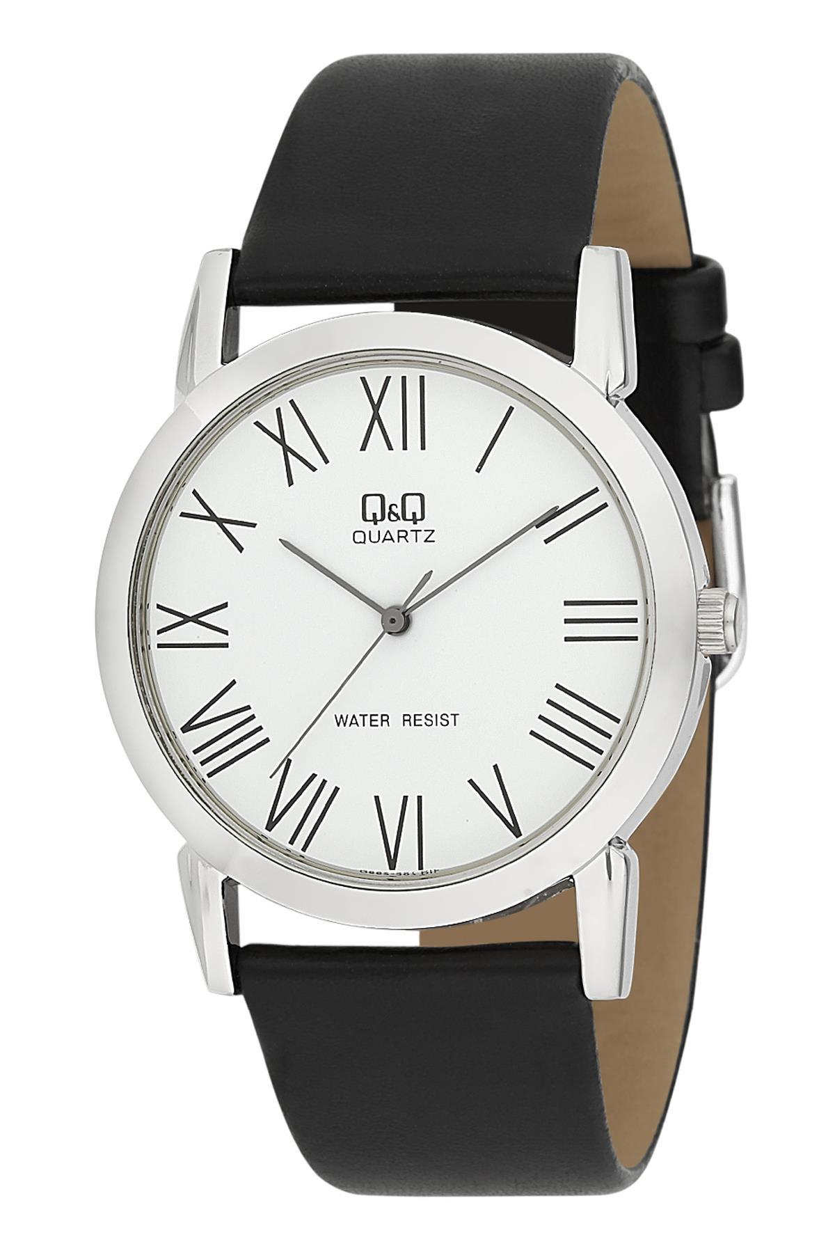Q&Q 3A1987X 40 mm Siyah Deri Kordon Analog Erkek Kol Saati
