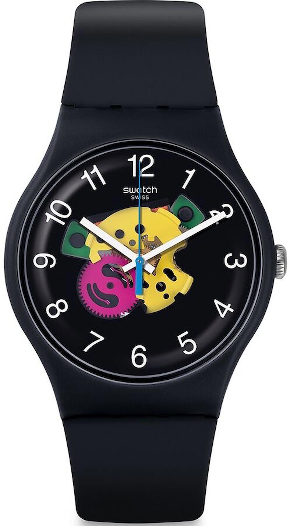 Swatch SUOB140 Takvimli Siyah Silikon Kordon Analog Erkek Kol Saati
