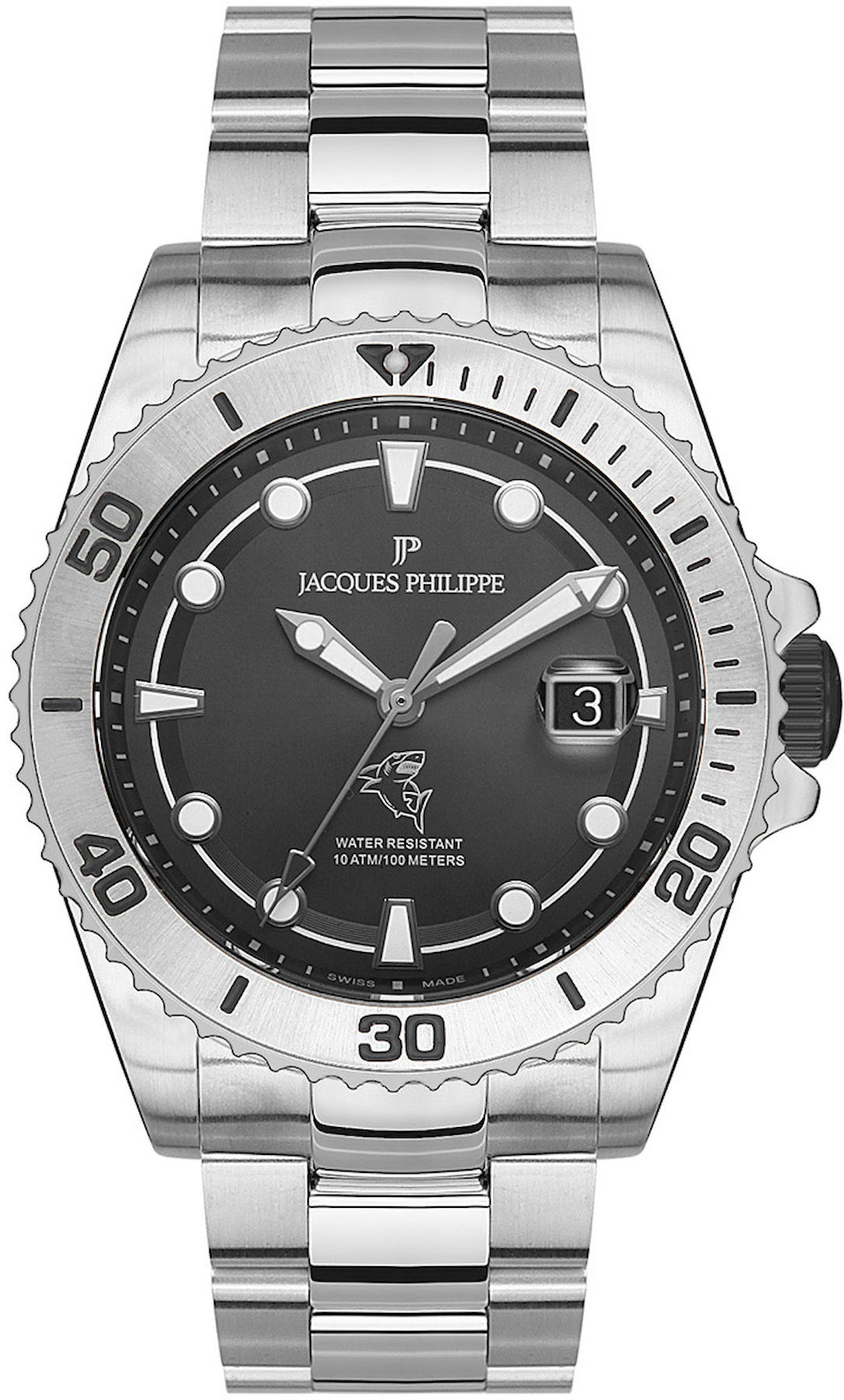 Jacques Philippe JPQGS358317 Takvimli 42 mm Çelik Kordon Analog Erkek Kol Saati