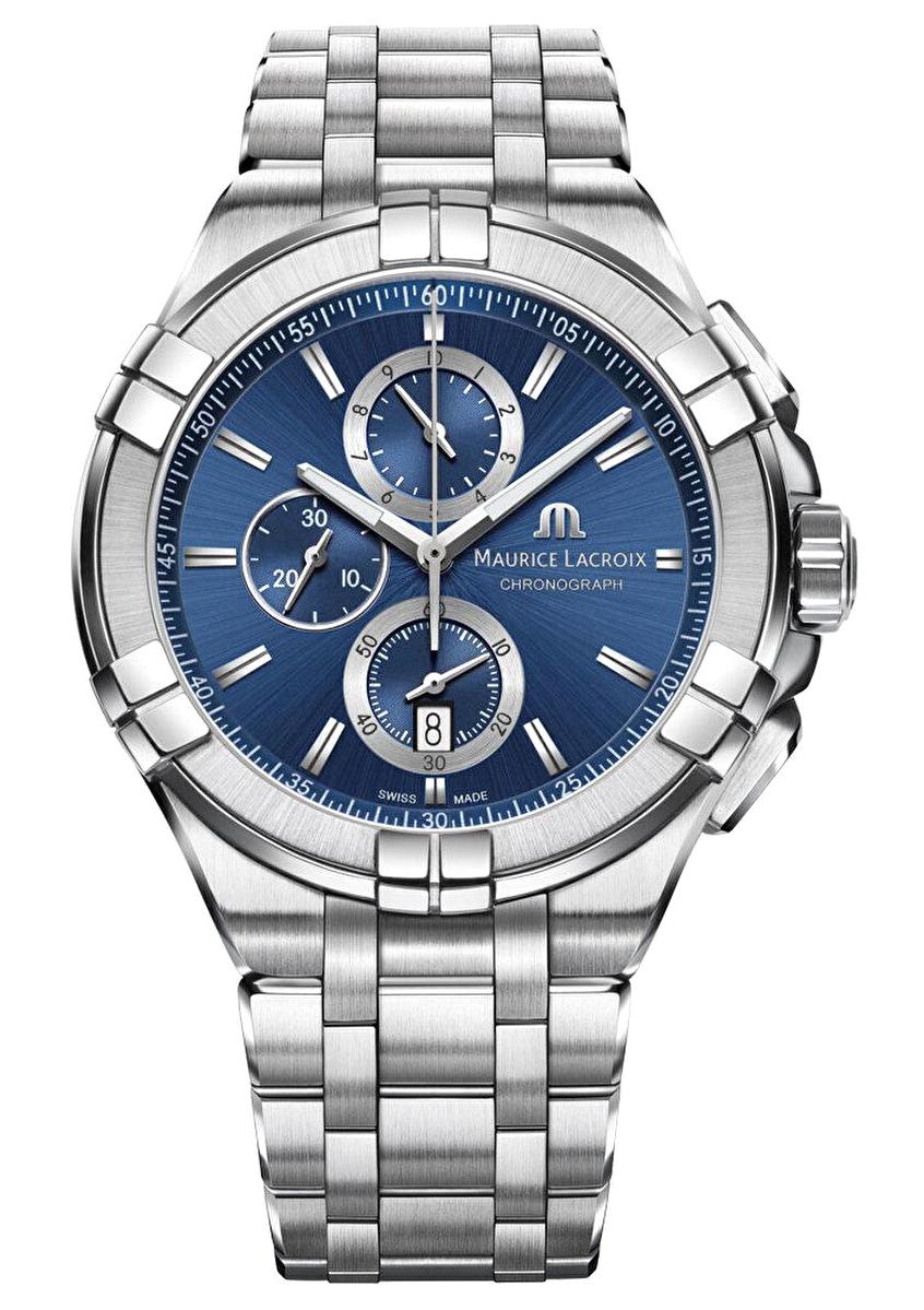 Maurice Lacroix ML-AI1018SS002430-1 Takvimli 44 mm Çelik Kordon Analog Erkek Kol Saati
