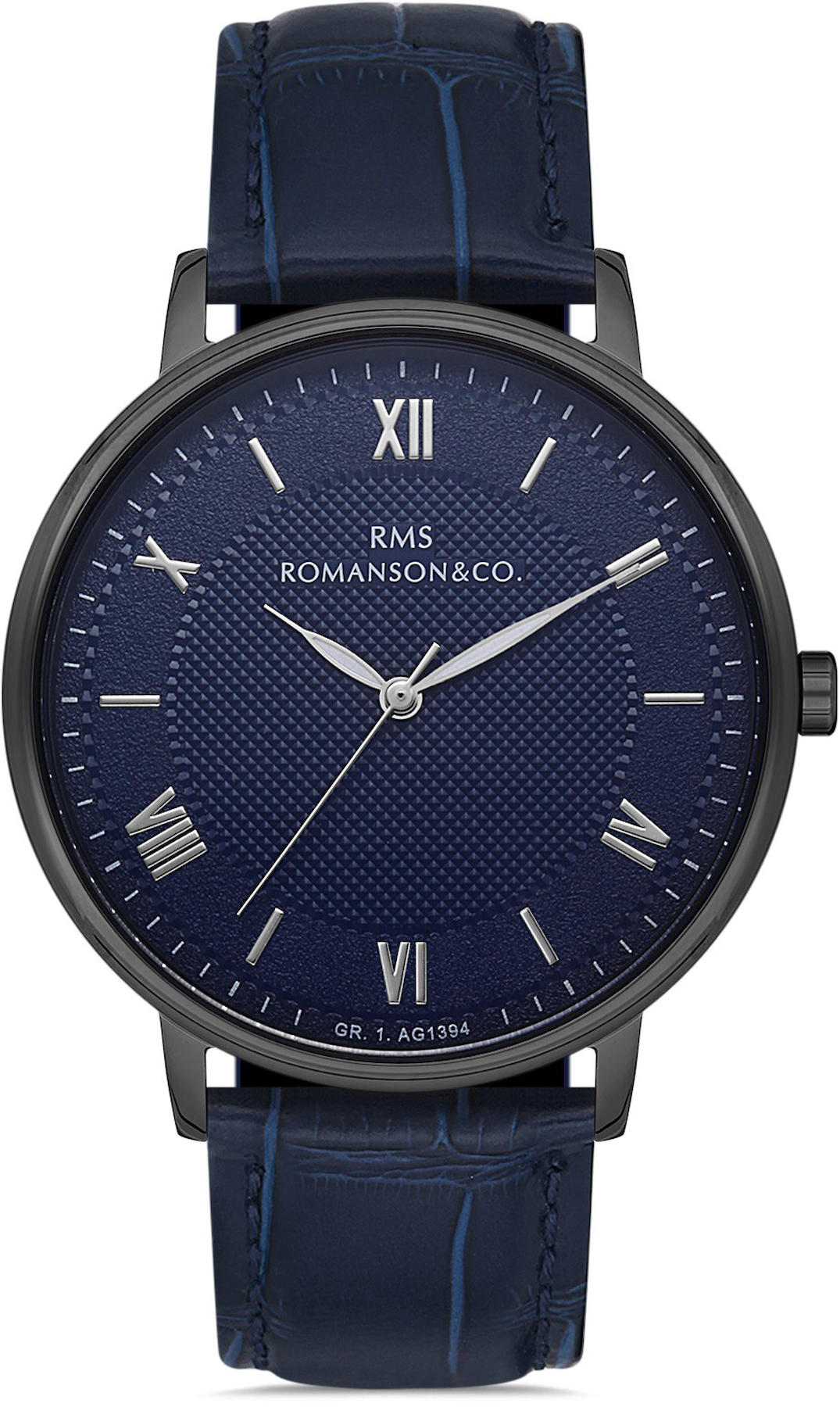 Romanson GR.1.AG1394.18 43 mm Lacivert Deri Kordon Analog Kol Saati