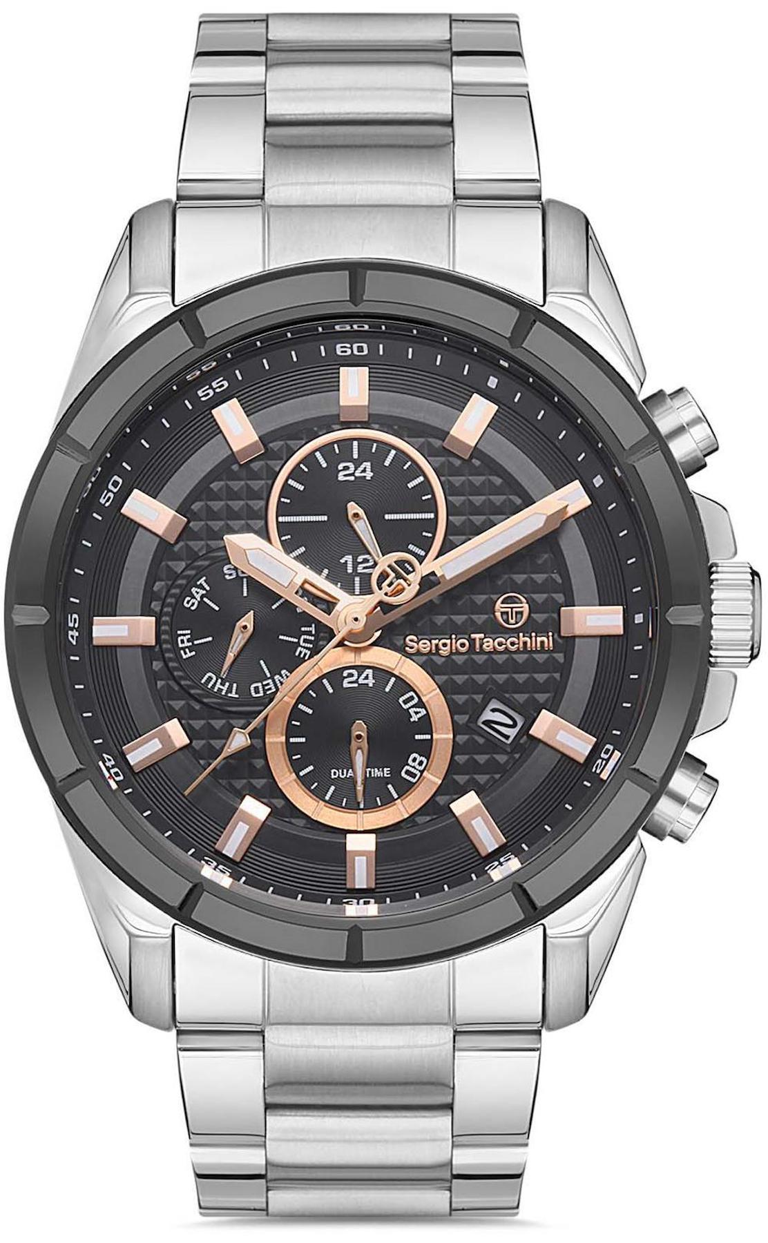 Sergio Tacchini ST.1.10237.2 Takvimli 44 mm Çelik Kordon Analog Erkek Kol Saati