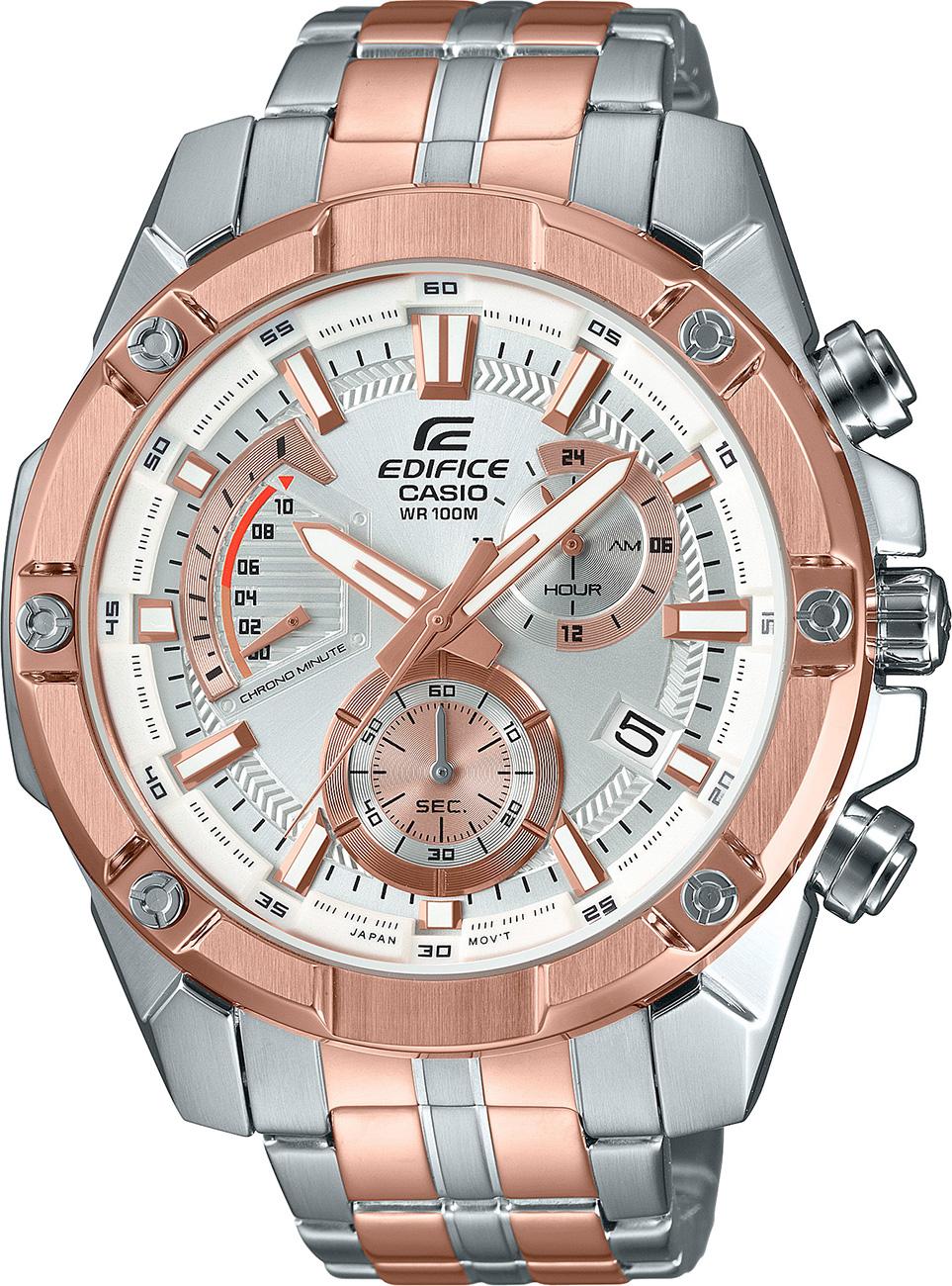 Casio EFR-559SG-7A Takvimli 49.5 mm Gri-Rose Gold Çelik Kordon Analog Kol Saati