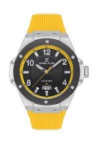 Daniel Klein DKE.1.10529.4 Takvimli Sarı Silikon Kordon Analog Erkek Kol Saati