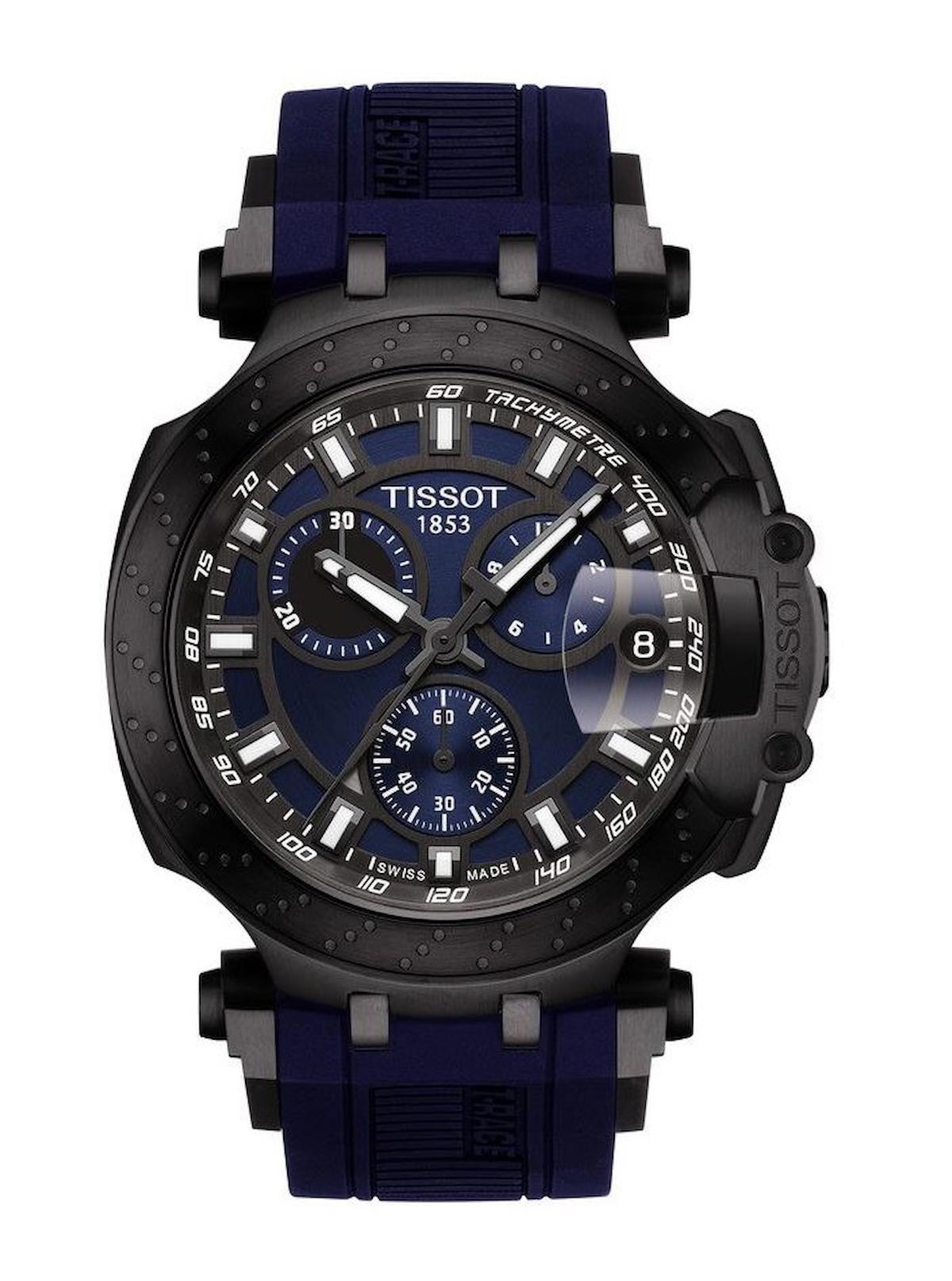 Tissot T1154173704100 Takvimli 44 mm Lacivert Silikon Kordon Analog Erkek Kol Saati