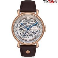 Hislon D100R-16KR Kahverengi Çelik Kordon Analog Erkek Kol Saati